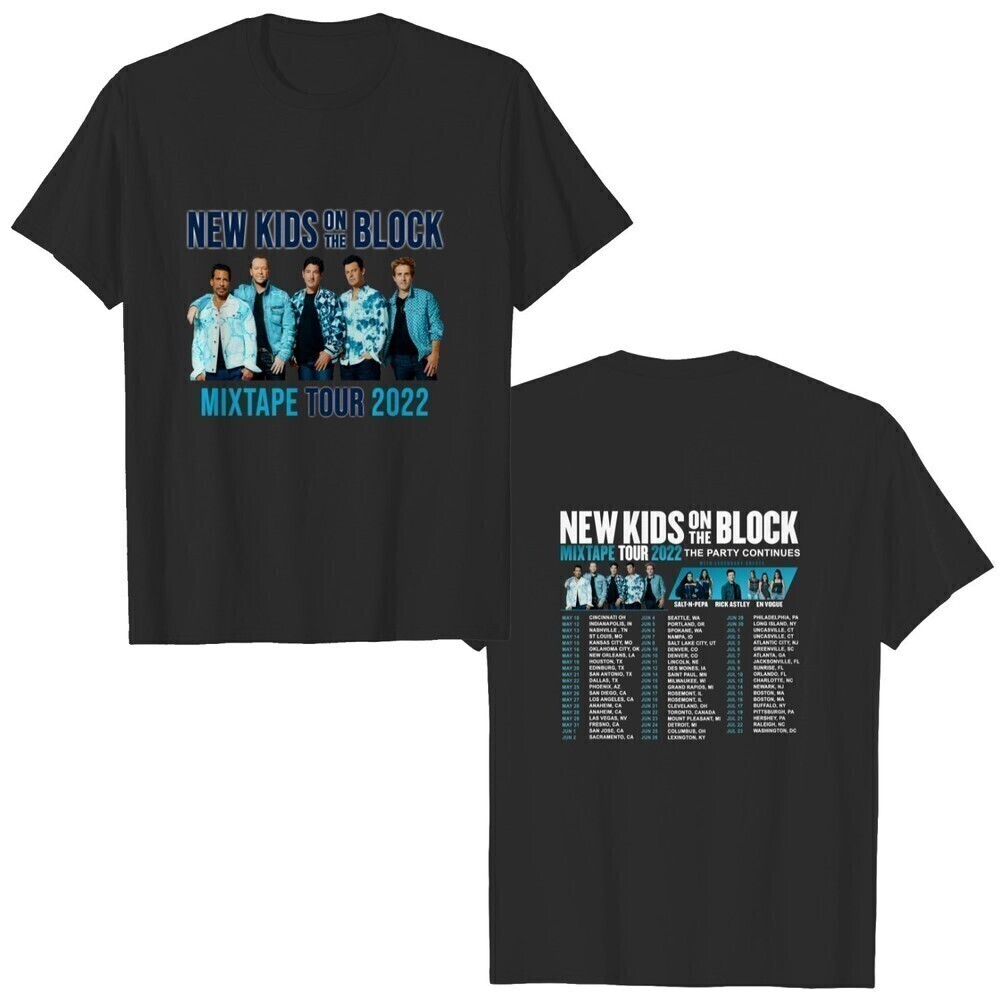 NKOTB Mixtape Tour 2022 Concert Fan Gift 2 Sided T-Shirt - Picture 1 of 4